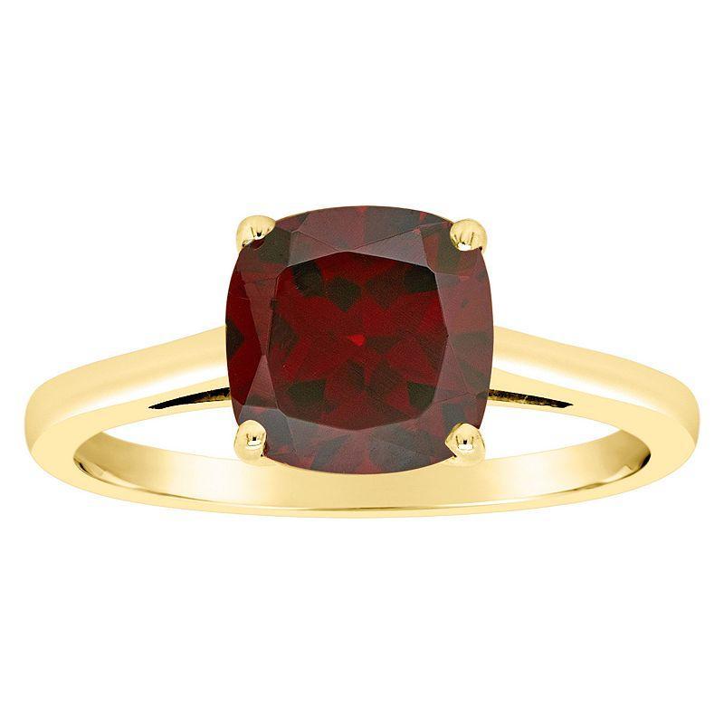 Alyson Layne 14k Gold Cushion Garnet Solitaire Ring, Womens Product Image