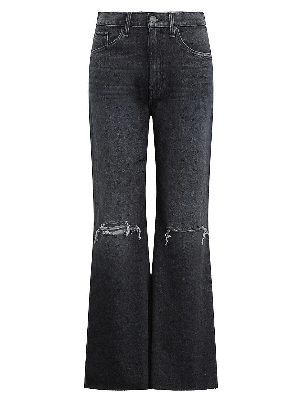 Womens Jodie High-Rise Distressed Wide-Leg Jeans Product Image