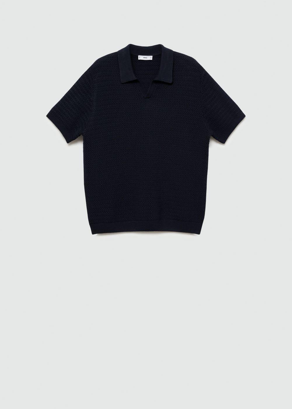 Mango Mens Braided Knit Polo Shirt Product Image