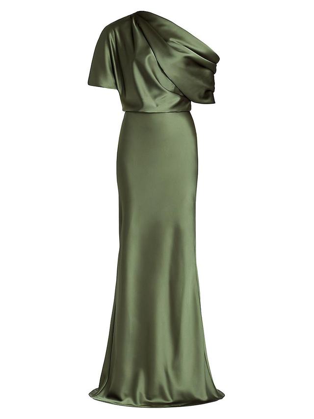 Amsale One-Shoulder Fluid Satin Gown Product Image