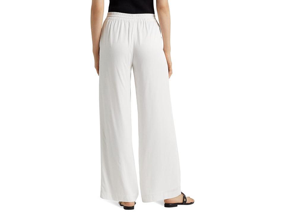 Lauren Ralph Lauren Petite Twill Wide-Leg Pants Women's Casual Pants Product Image