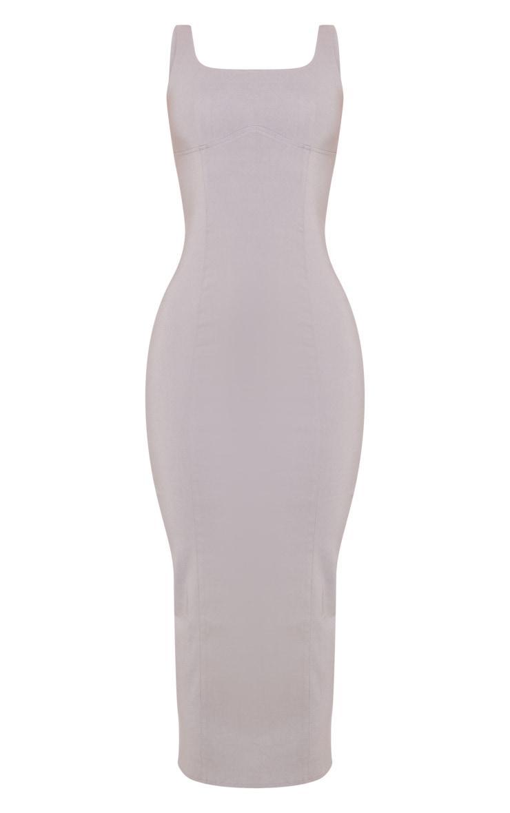 Grey Stretch Woven Maxi Dress Product Image