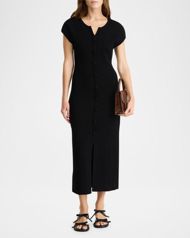 Bielas Ribbed Button-Down Midi Dress Product Image