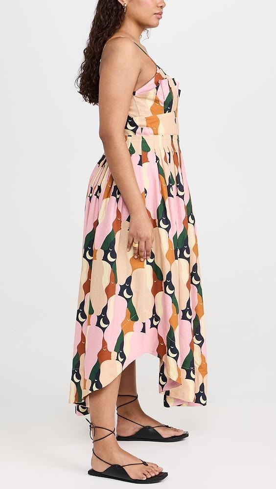 FARM Rio The Kiss Multicolor Sleeveless Midi Dress | Shopbop Product Image