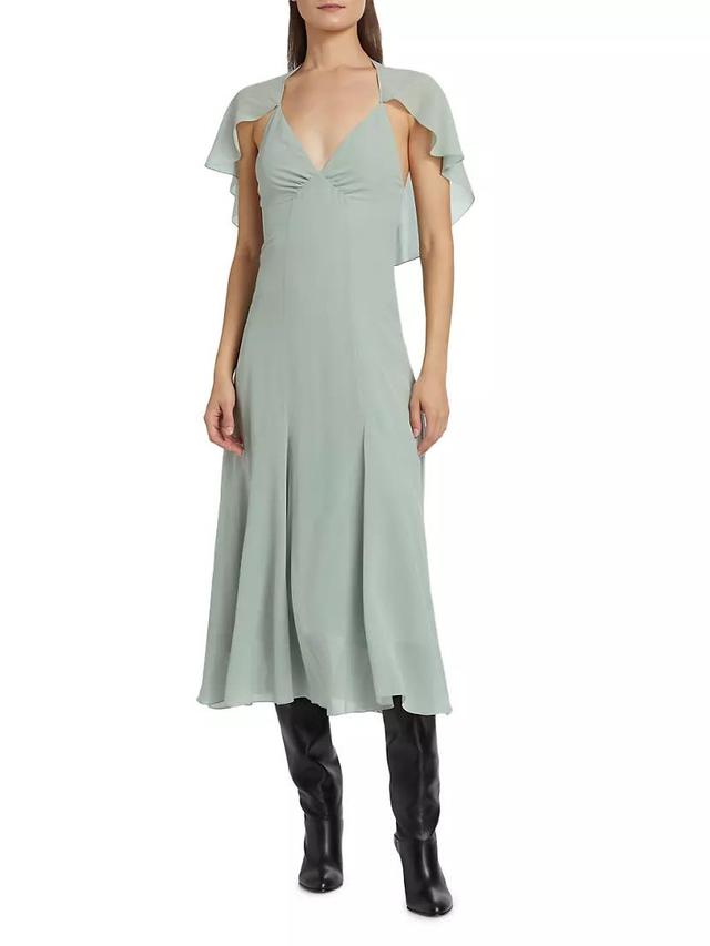 Silk Capelet Midi-Dress Product Image