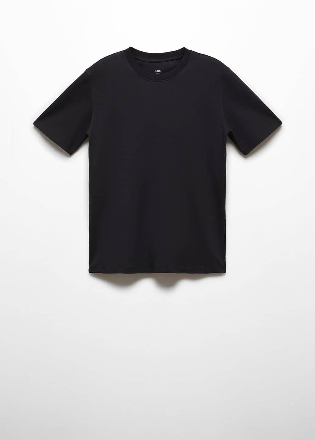 MANGO MAN - Breathable cotton t-shirt blackMen Product Image