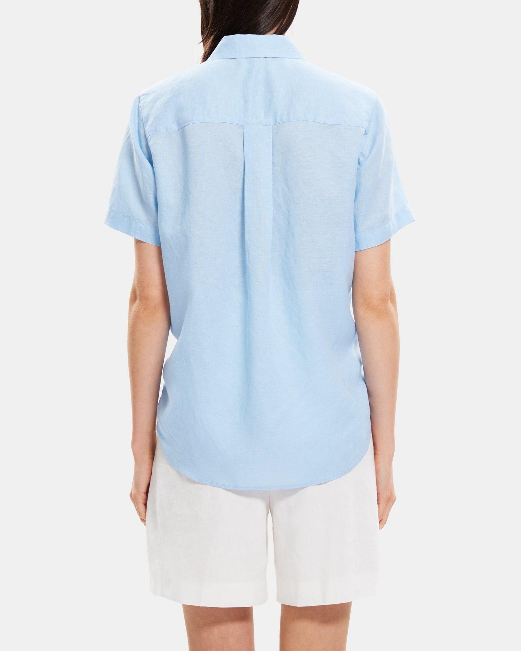 Tie-Front Shirt in Linen-Tencel Product Image