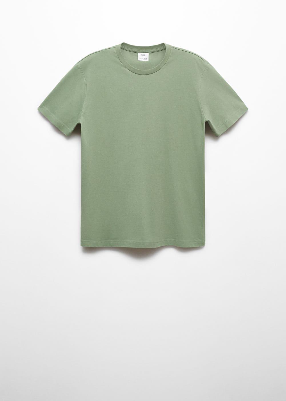 MANGO MAN - Basic cotton stretch T-shirt greenMen Product Image