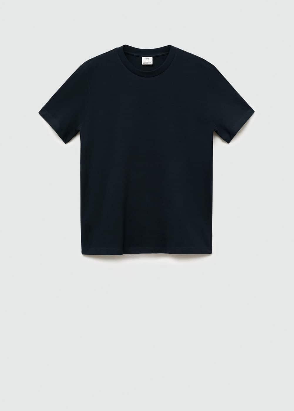 MANGO MAN - Basic cotton stretch T-shirt dark navyMen Product Image