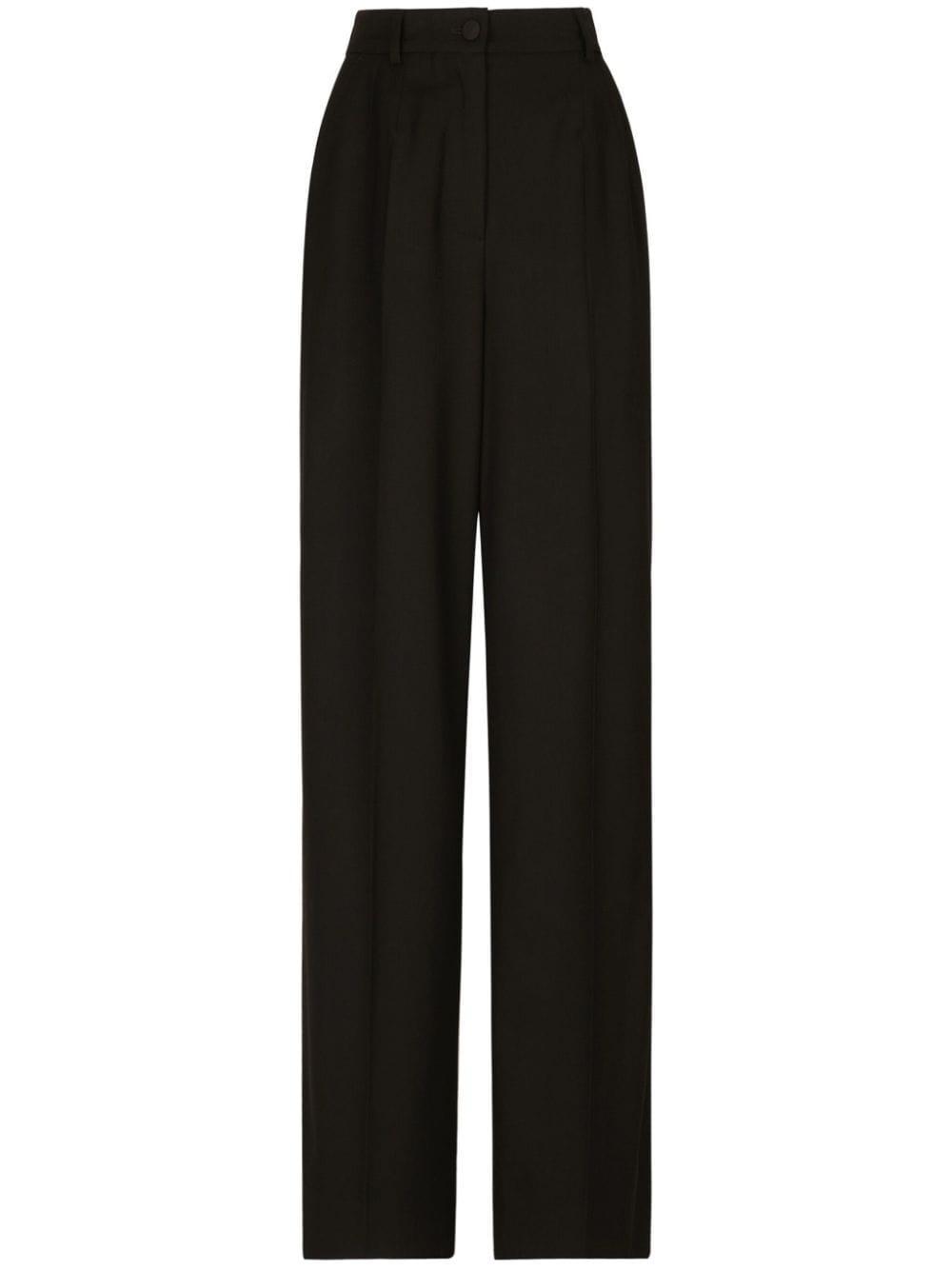 Pressed-crease Palazzo Pants In Black Product Image