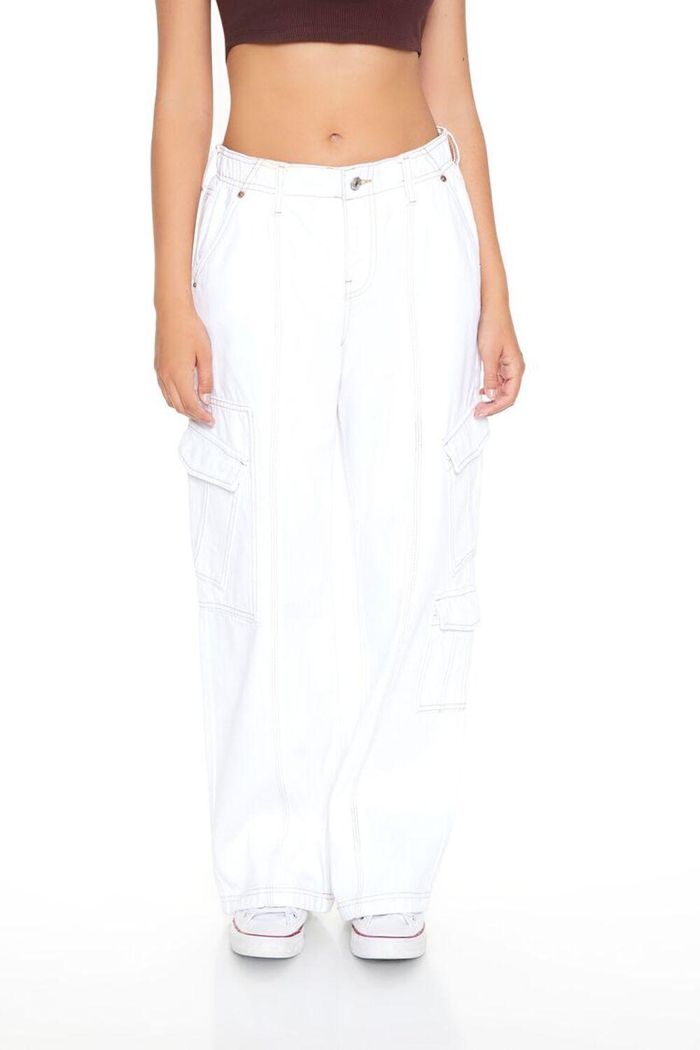 Low-Rise Cargo Jeans | Forever 21 Product Image