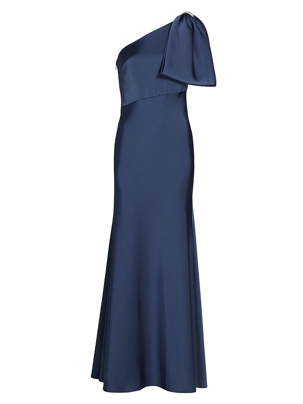 Womens Aubrey Satin One-Shoulder Gown Product Image