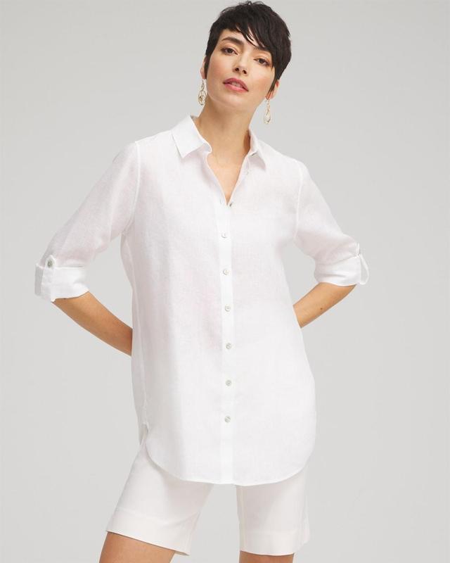 Chico's Women's No Iron Linen Tunic Top Product Image