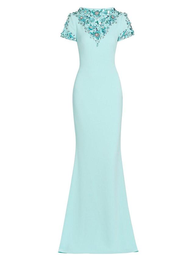 Womens Floral Sequin-Embellished Gown Product Image