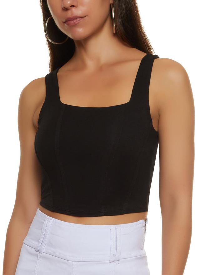 Womens Square Neck Corset Crop Top Product Image