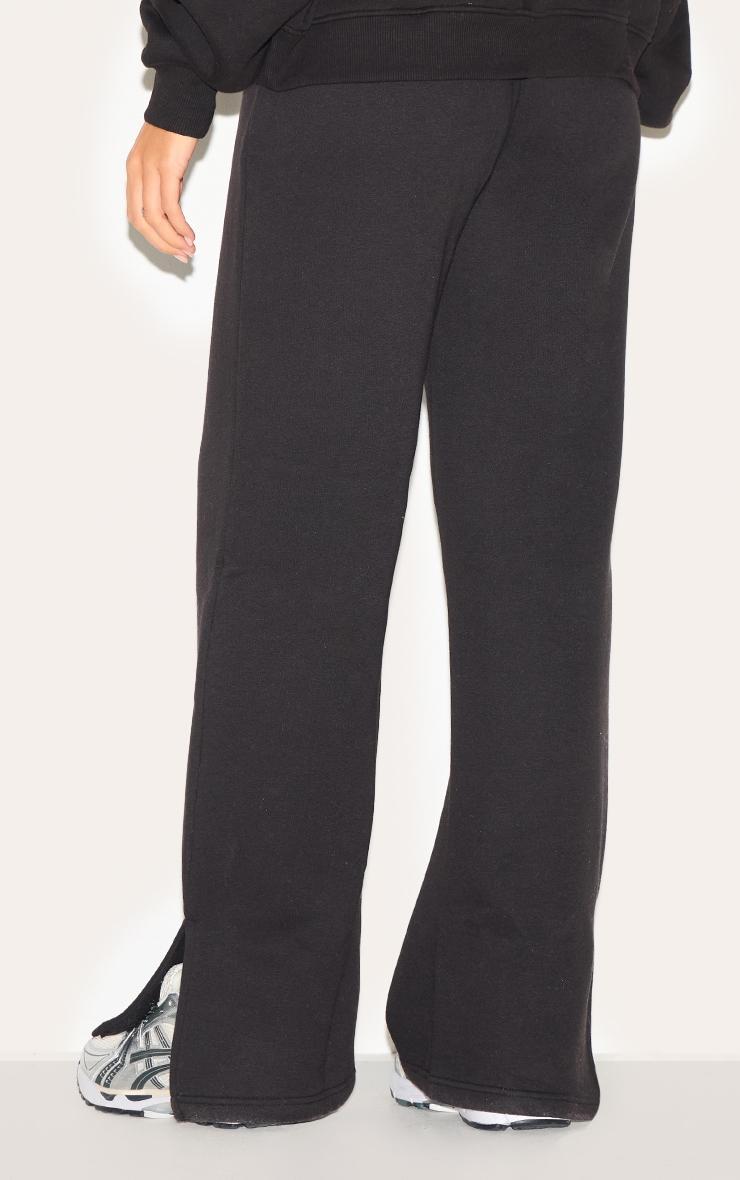 Black Flared Split Hem Sweatpants Product Image