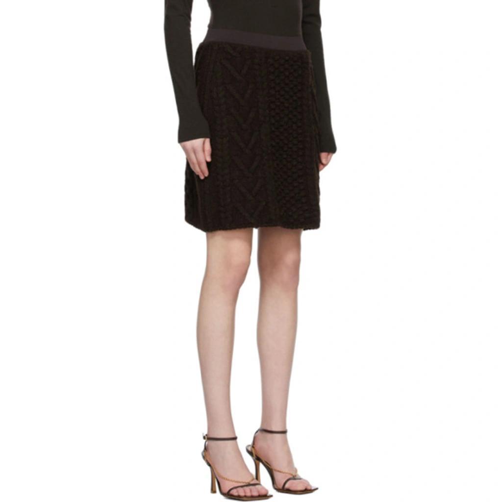 Brown Knit Wool Skirt In 2188 Fondente Melang Product Image