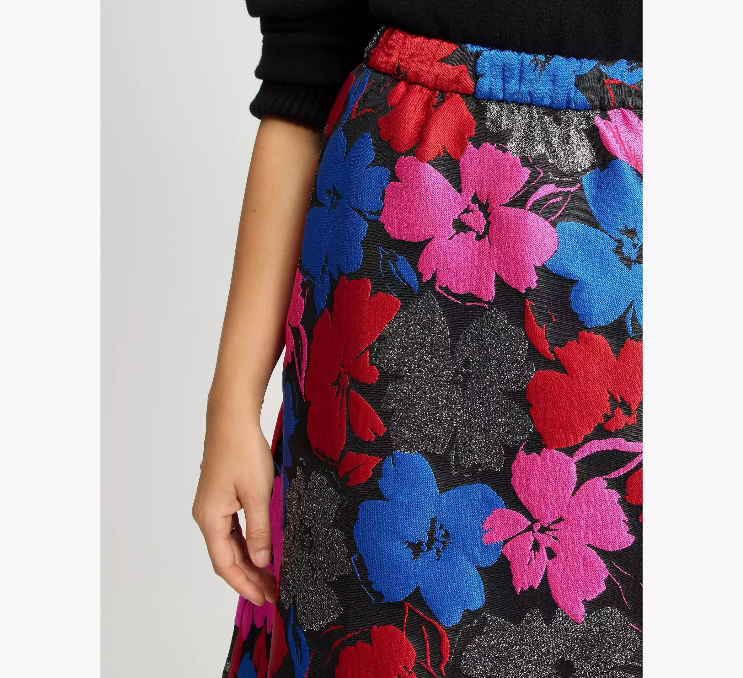 Painterly Blooms Midi Skirt Product Image