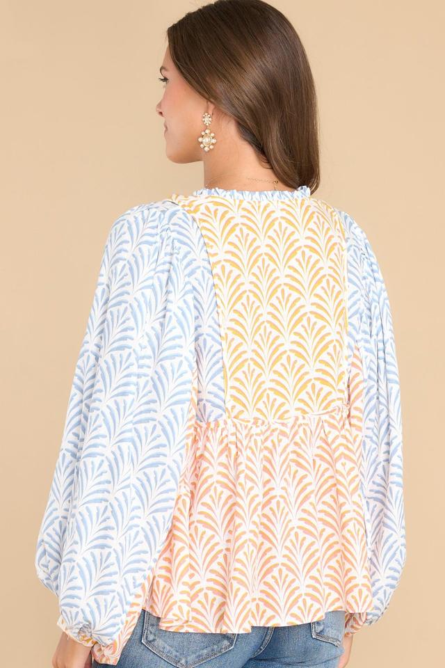 Aura Just Stopping By Spiced Coral Multi Print Top Product Image