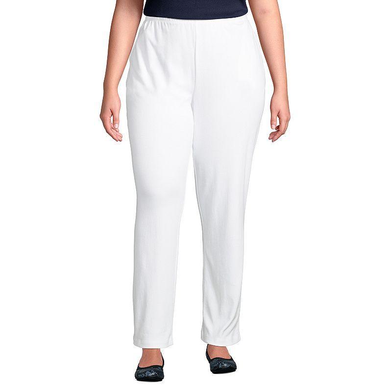 Plus Size Lands End Sport Knit High-Waist Pull-On Pants, Womens Product Image