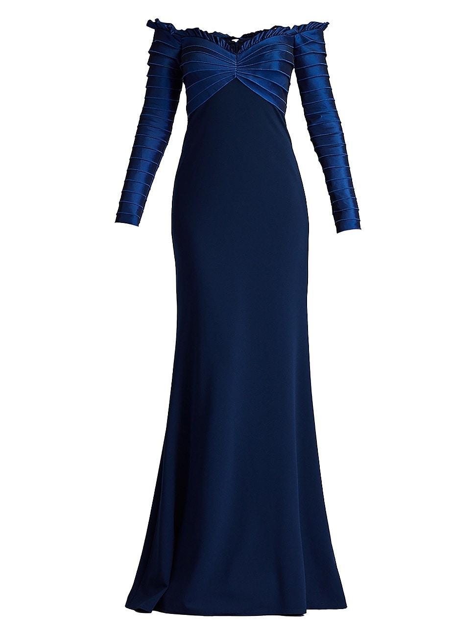 Womens Crepe Off-The-Shoulder Gown Product Image