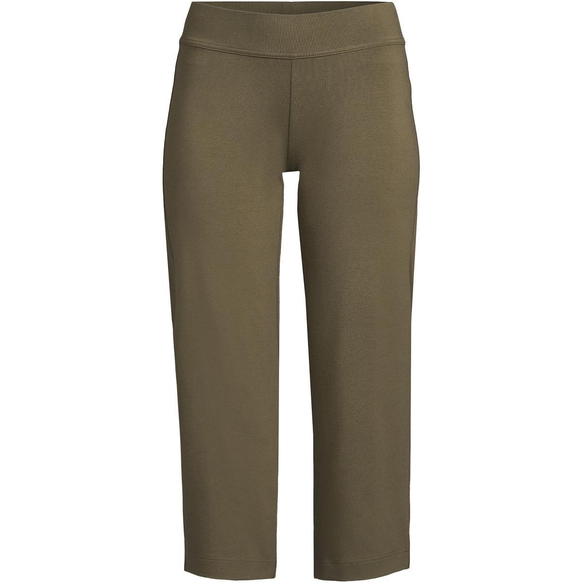 Womens Lands End Starfish Straight-Leg Pull-On Crop Pants Grey Heather Product Image