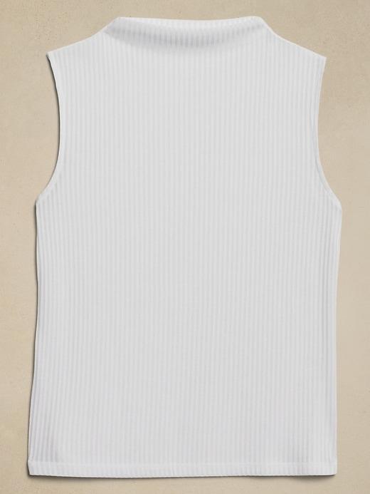 Sheer Ribbed Mock-Neck Tank Product Image