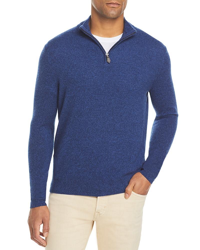 The Mens Store at Bloomingdales Slate Green Cashmere Half-Zip Sweater - Exclusive Product Image