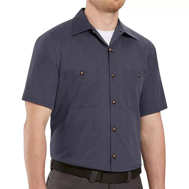 Mens Red Kap Classic-Fit Striped Button-Down Work Shirt Blue Grey Product Image