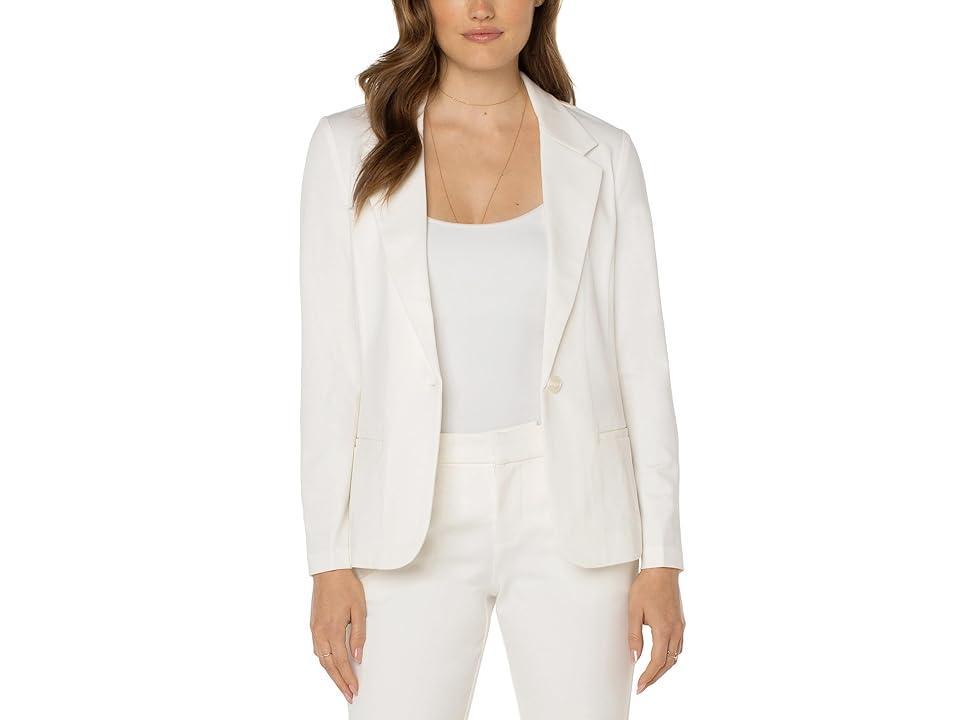 Liverpool Los Angeles Fitted Blazer Super Stretch Ponte (Vintage White) Women's Jacket Product Image