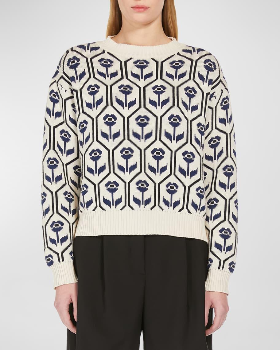 Odeon Crewneck Floral Intarsia Sweater Product Image