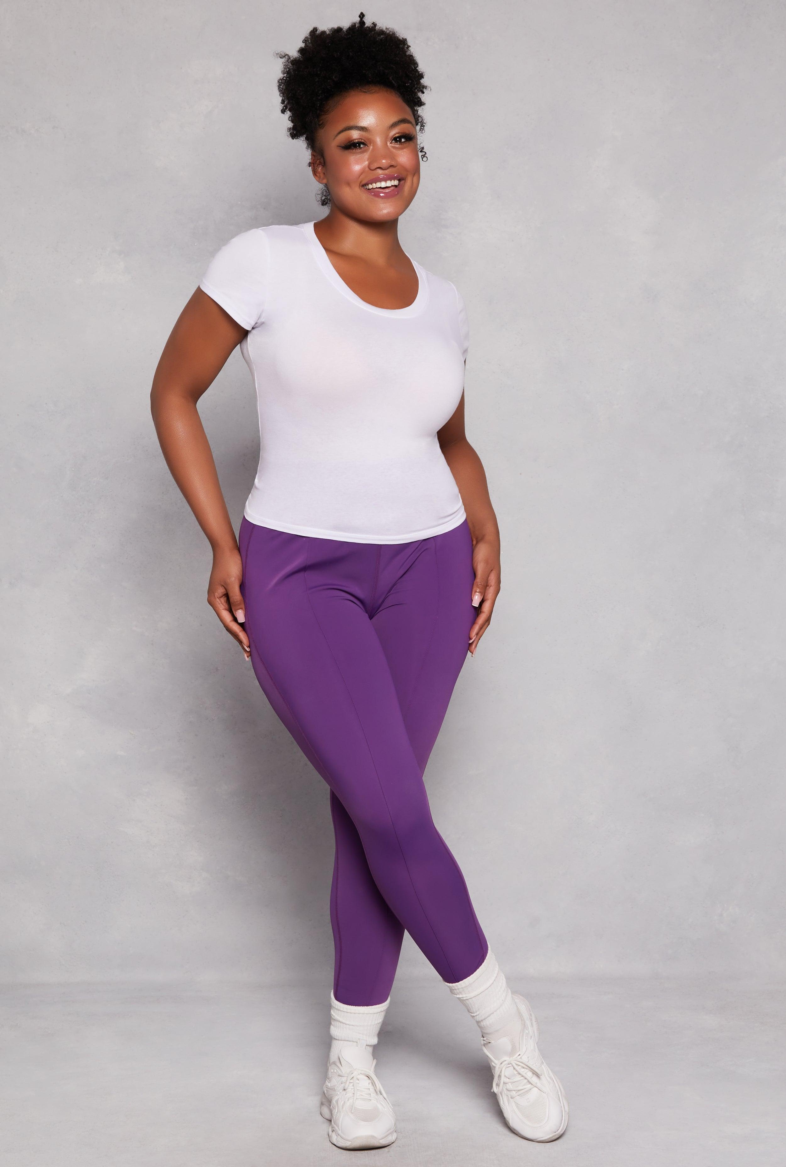 Womens Plus Size Spandex Pintuck Leggings Product Image