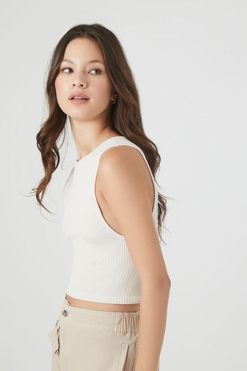 Seamless Rib-Knit Cropped Tank Top | Forever 21 Product Image