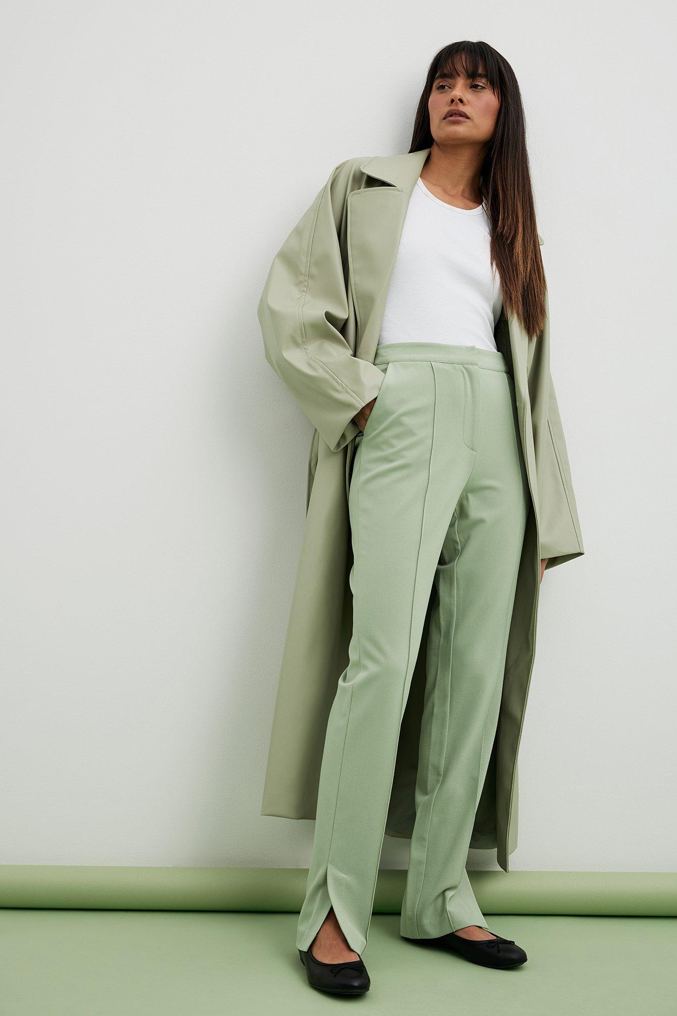 Slim Straight Slit Detail Suit Pants Product Image