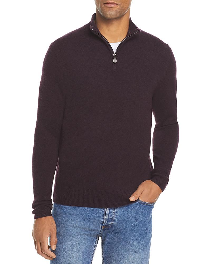 The Mens Store at Bloomingdales Slate Green Cashmere Half-Zip Sweater - Exclusive Product Image