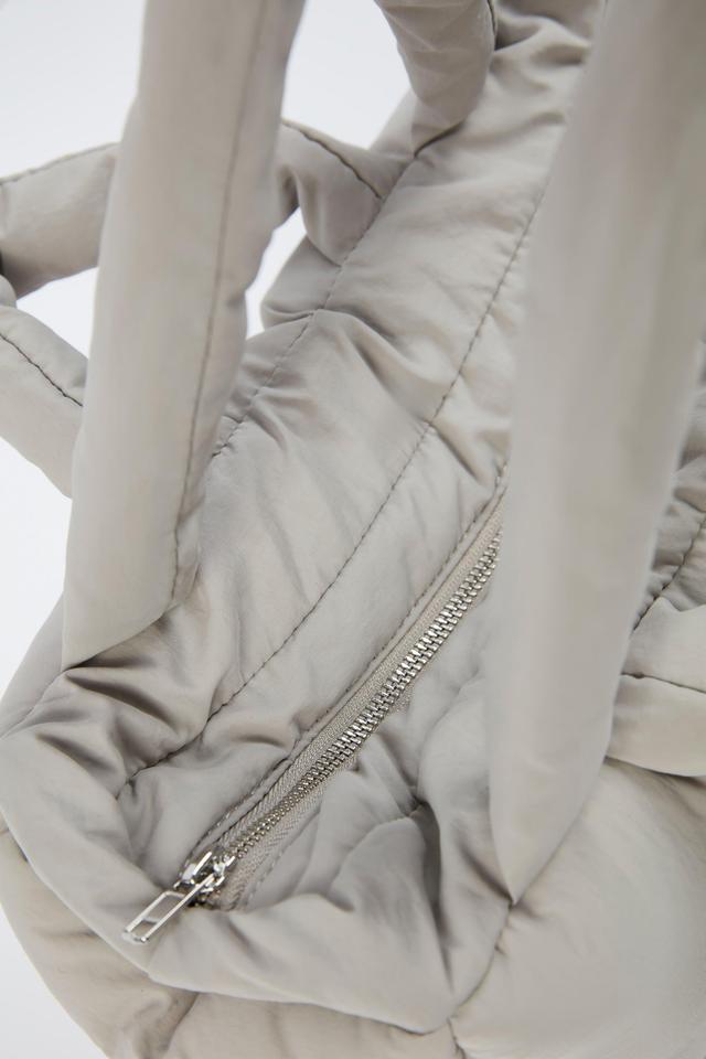 Quilted Puffer Bag in Light Grey Product Image