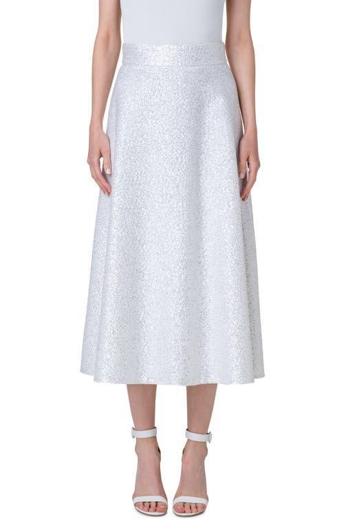 Akris Sequin Wool Blend A-Line Midi Skirt Product Image