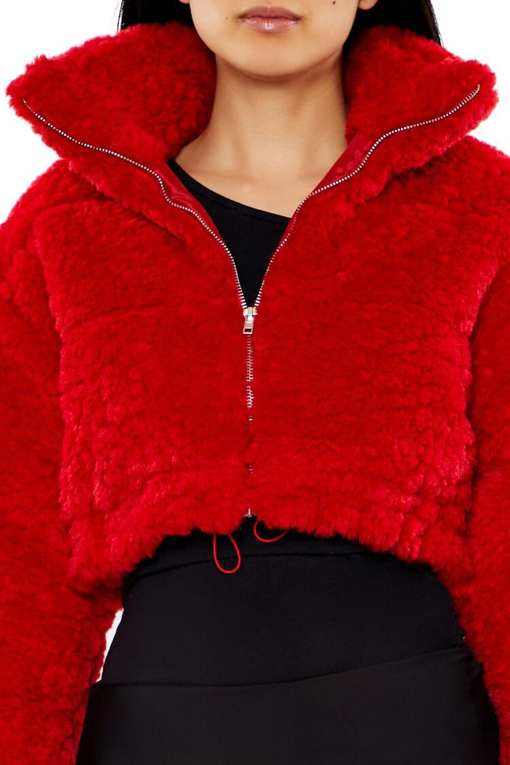 Cropped Faux Shearling Jacket | Forever 21 Product Image