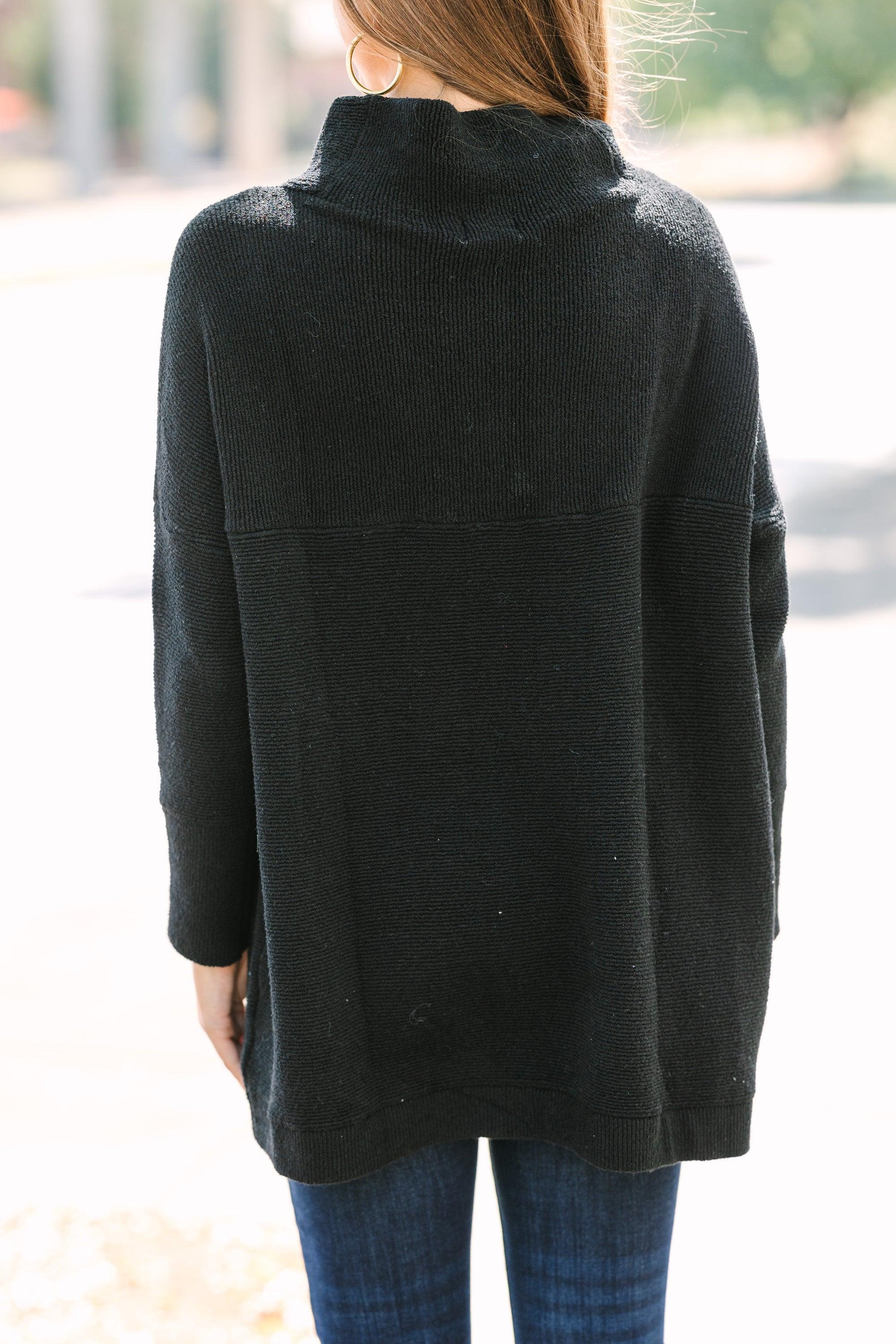 The Slouchy Black Mock Neck Tunic Female Product Image