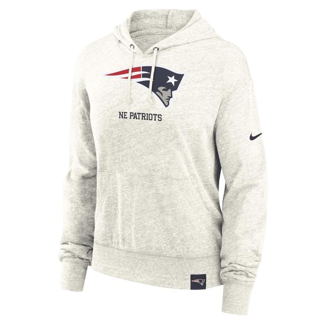 Nike Womens Cream New England Patriots Gym Vintage Logo Pullover Hoodie Product Image