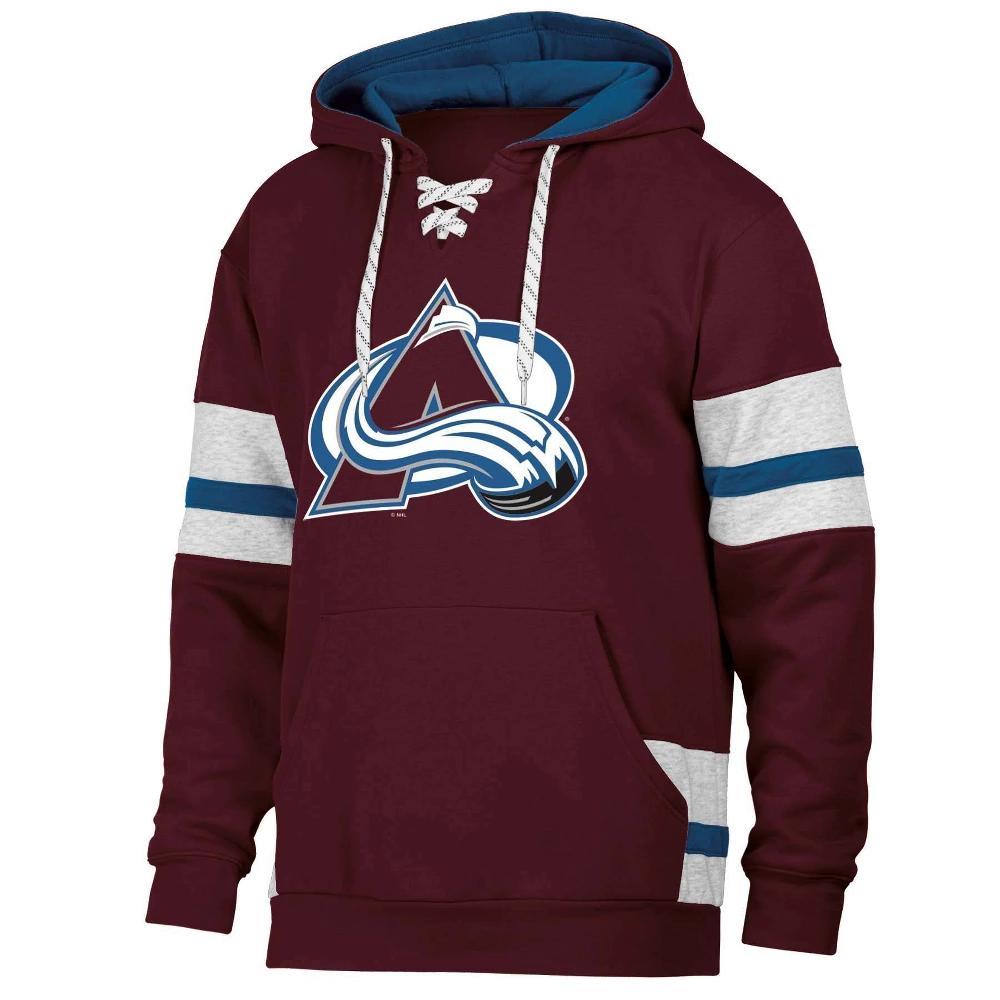 NHL Colorado Avalanche Mens Long Sleeve Hooded Sweatshirt with Lace Product Image