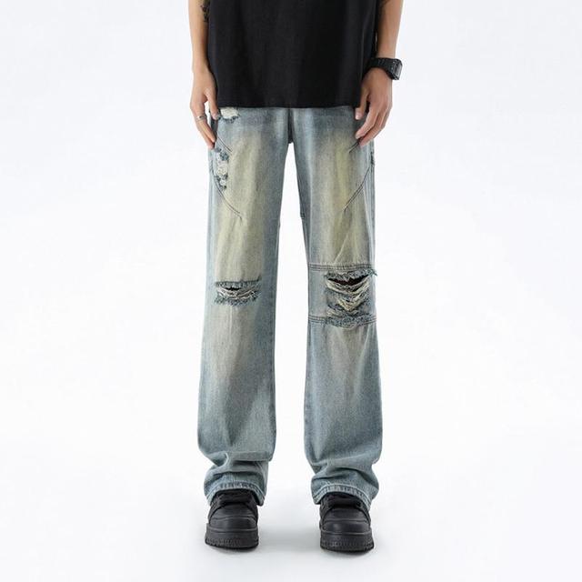 Men's Retro Wasteland Ripped Bootcut Jeans Product Image