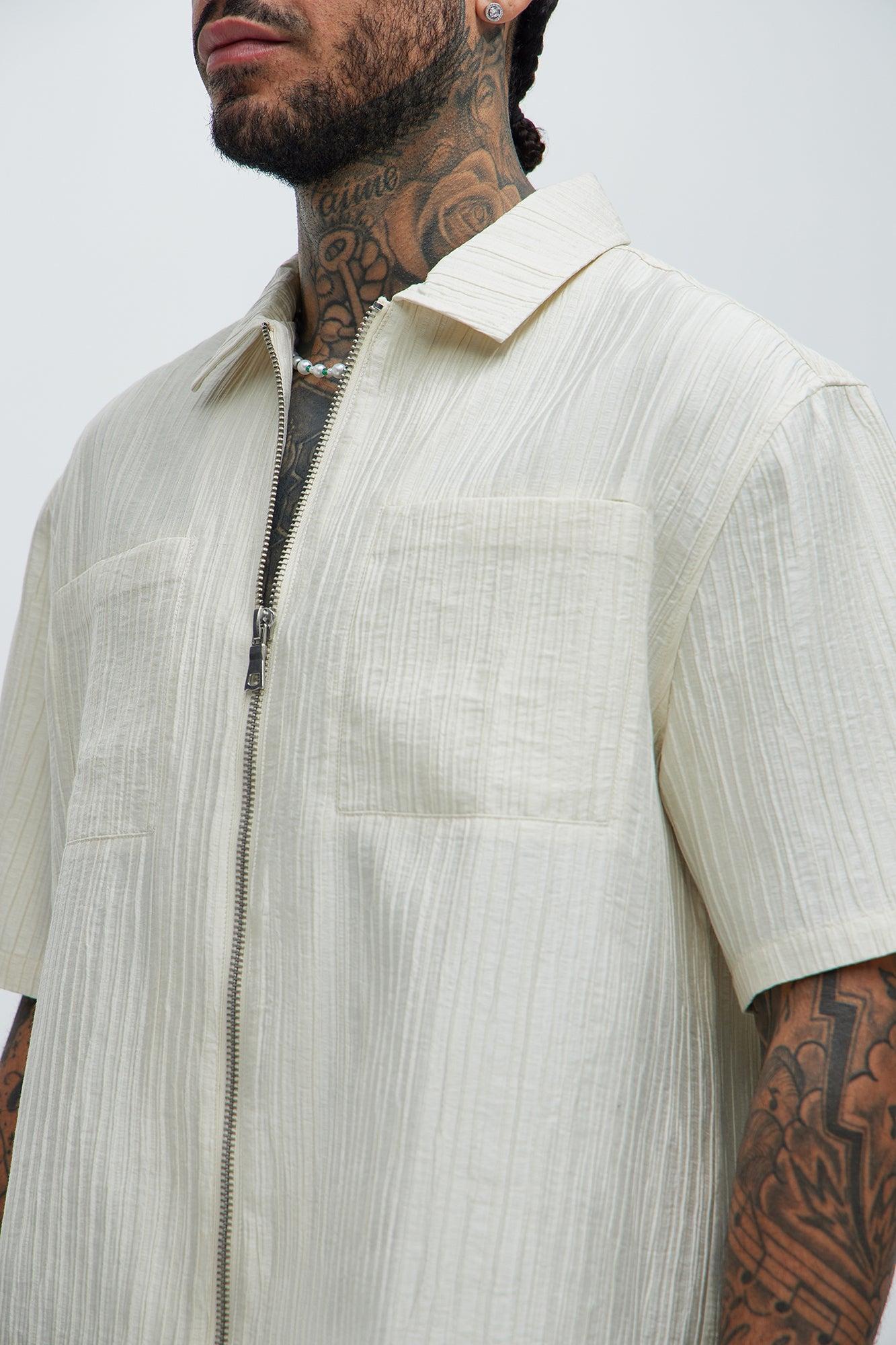 Niles Textured Shirt - Cream Product Image