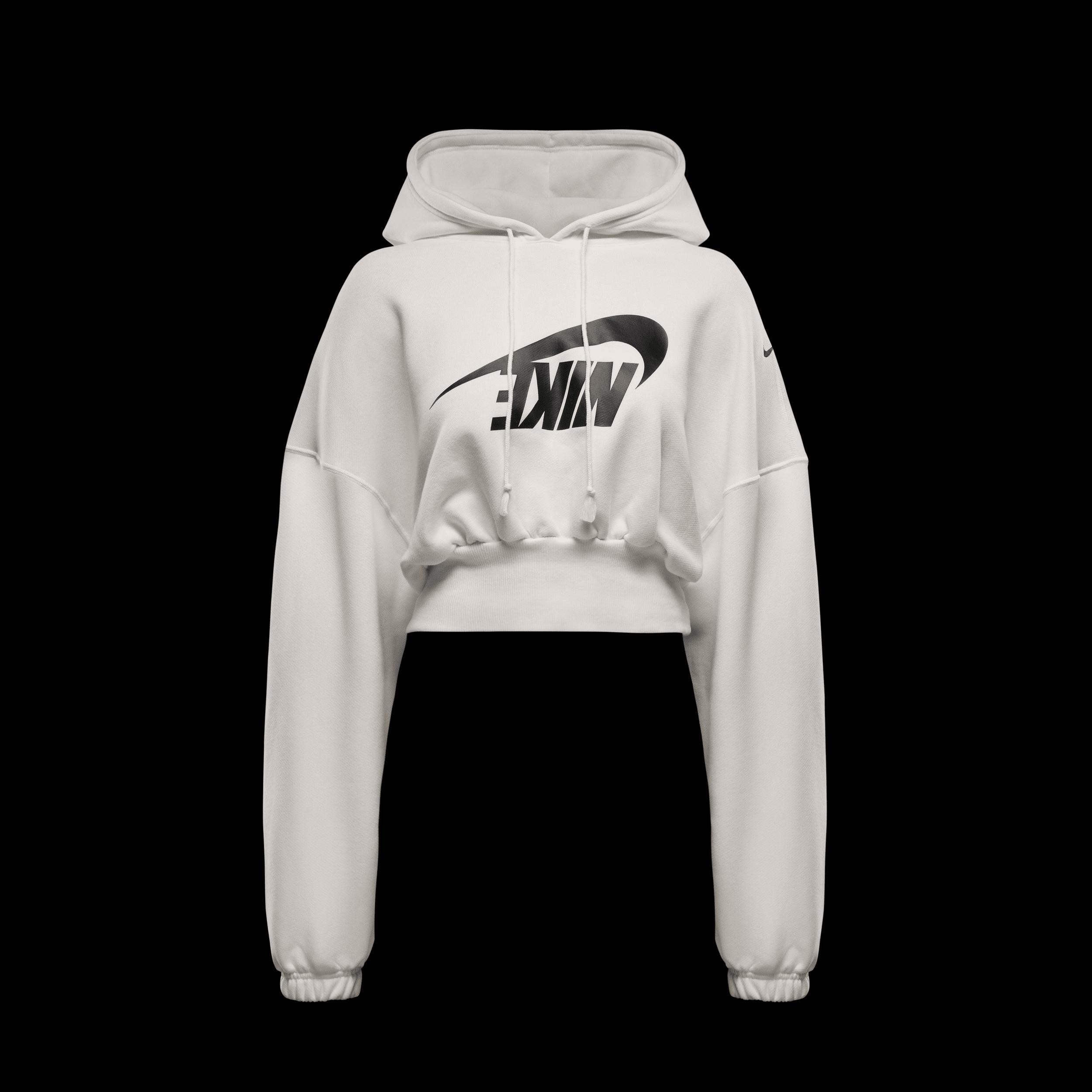 Womens Nike Sportswear Oversized Cropped French Terry Pullover Hoodie Product Image