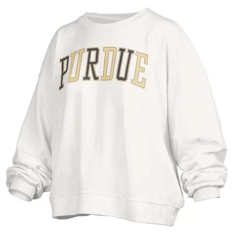 Womens Pressbox Purdue Boilermakers Janise Waist Length Oversized Pullover Sweatshirt Product Image