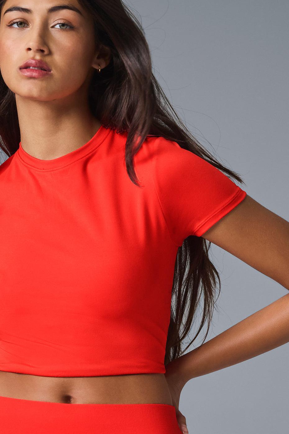 Alosoft Cropped Backspin Short Sleeve - Red Hot Summer Female Product Image