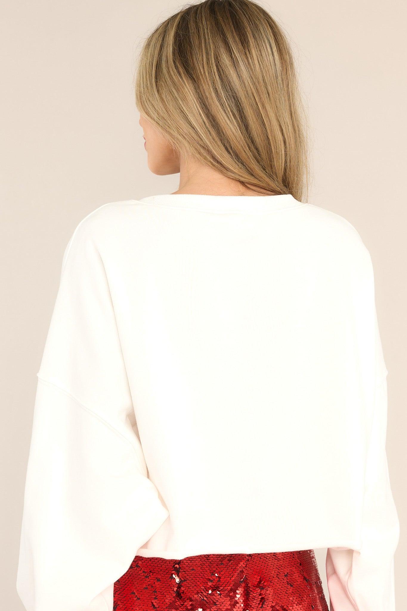 Forever And On White Cropped Sweatshirt Product Image