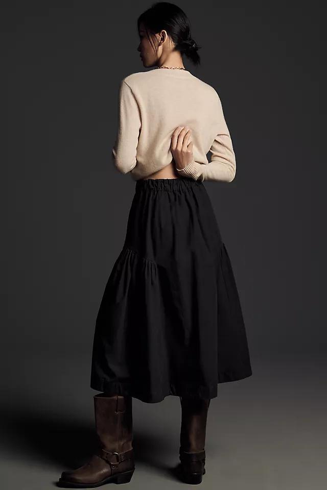 By Anthropologie Drop-Waist Midi Skirt Product Image