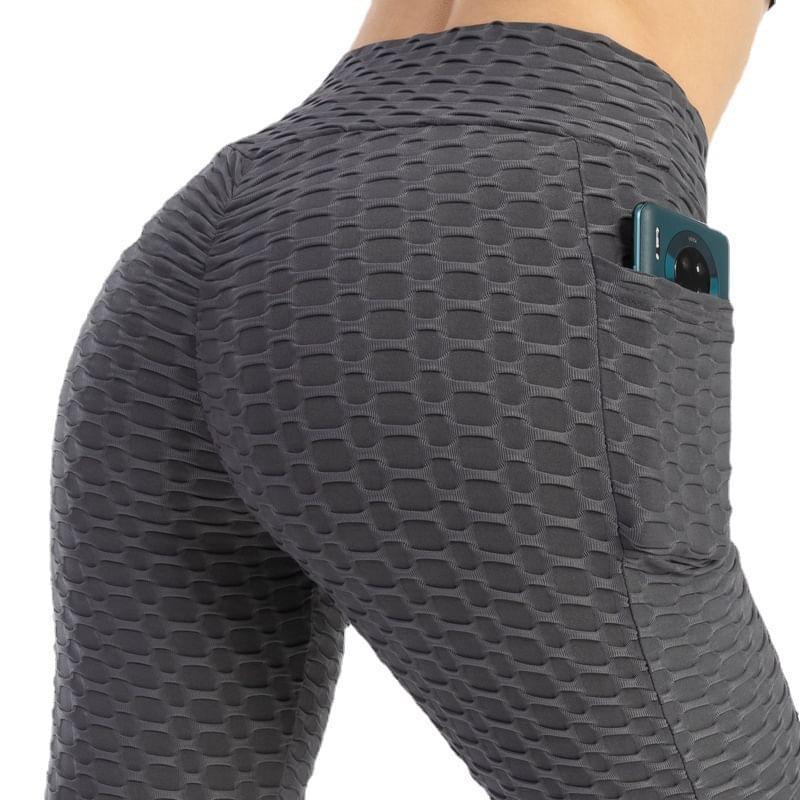 High Waist Plain Yoga Pants Product Image