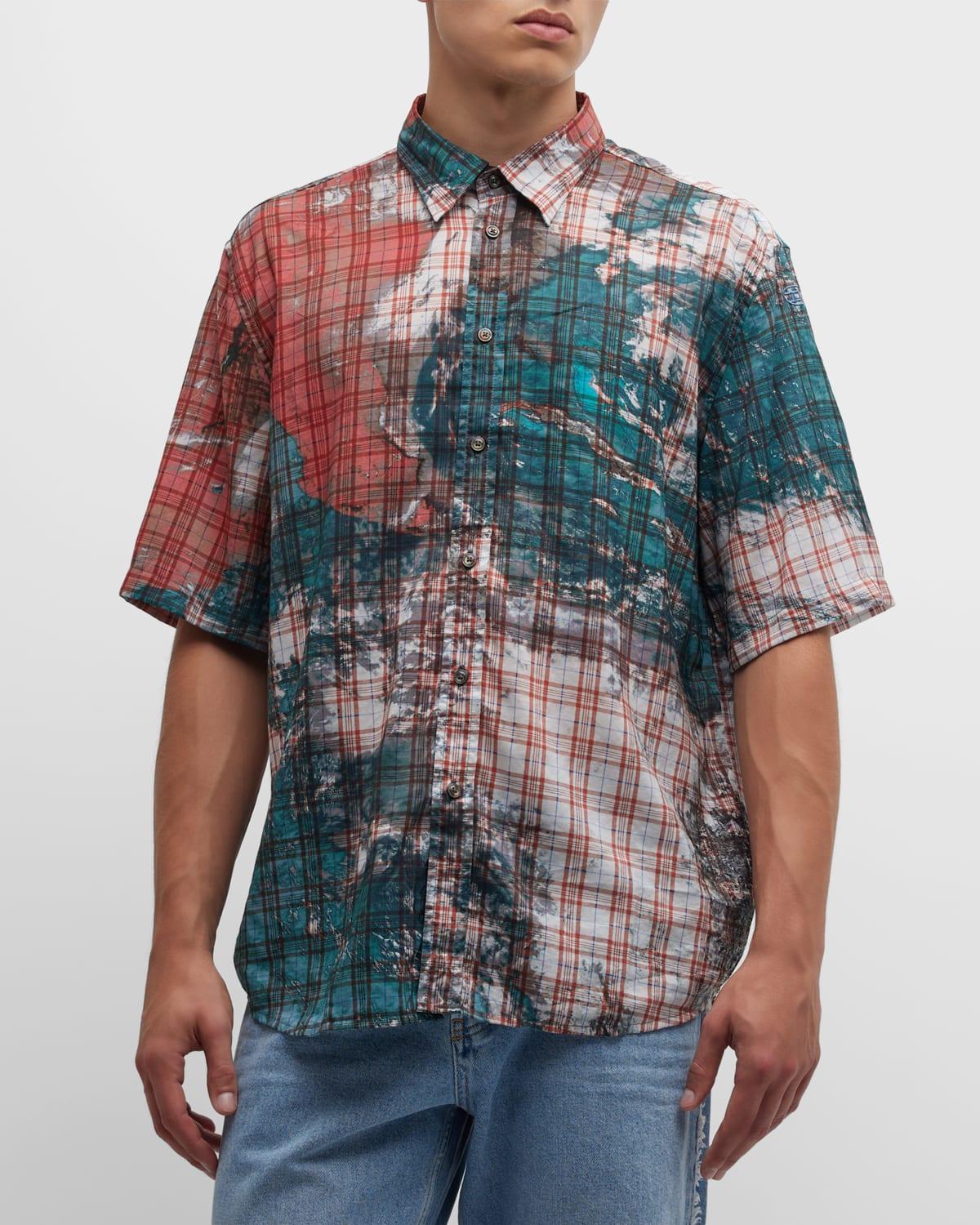 Mens S-Umbe-Ssl-Globe Printed Sport Shirt Product Image